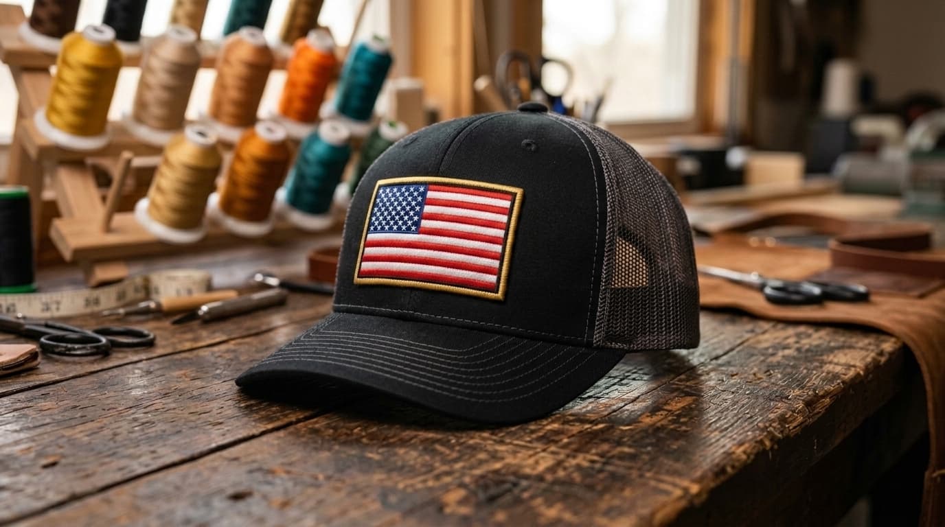 Richardson 112 with 3D Puff Raised USA Flag Stitch